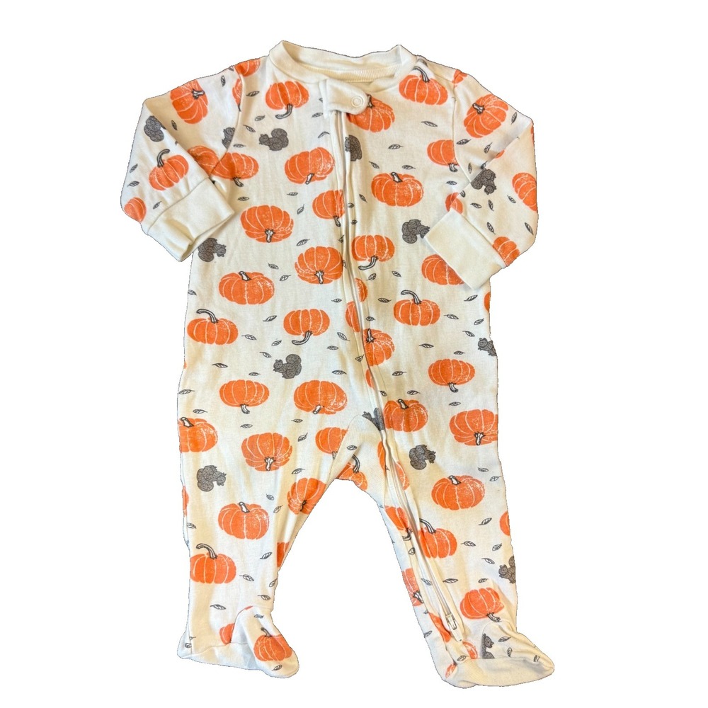 Little Planet Organic Cotton Sleeper 6 Months Zipper Boy Girl Fall Pumpkins